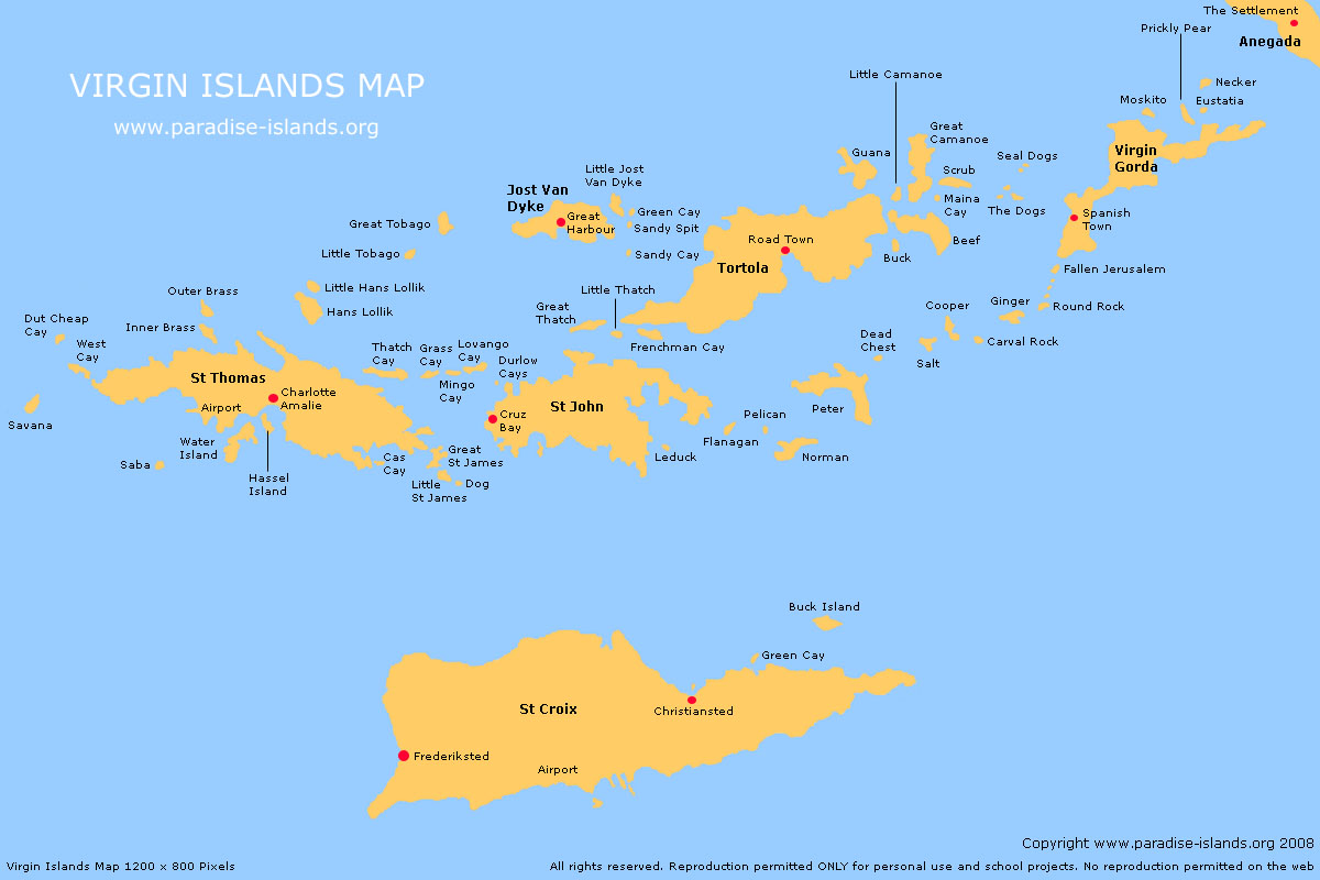 Iles Vierges Britanniques carte
